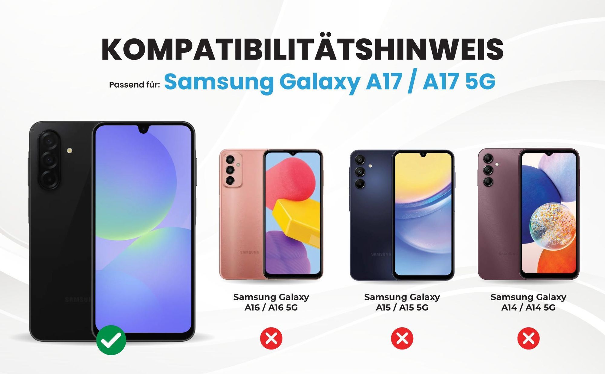Kompatibilitätshinweise Hülle für Samsung Galaxy A17