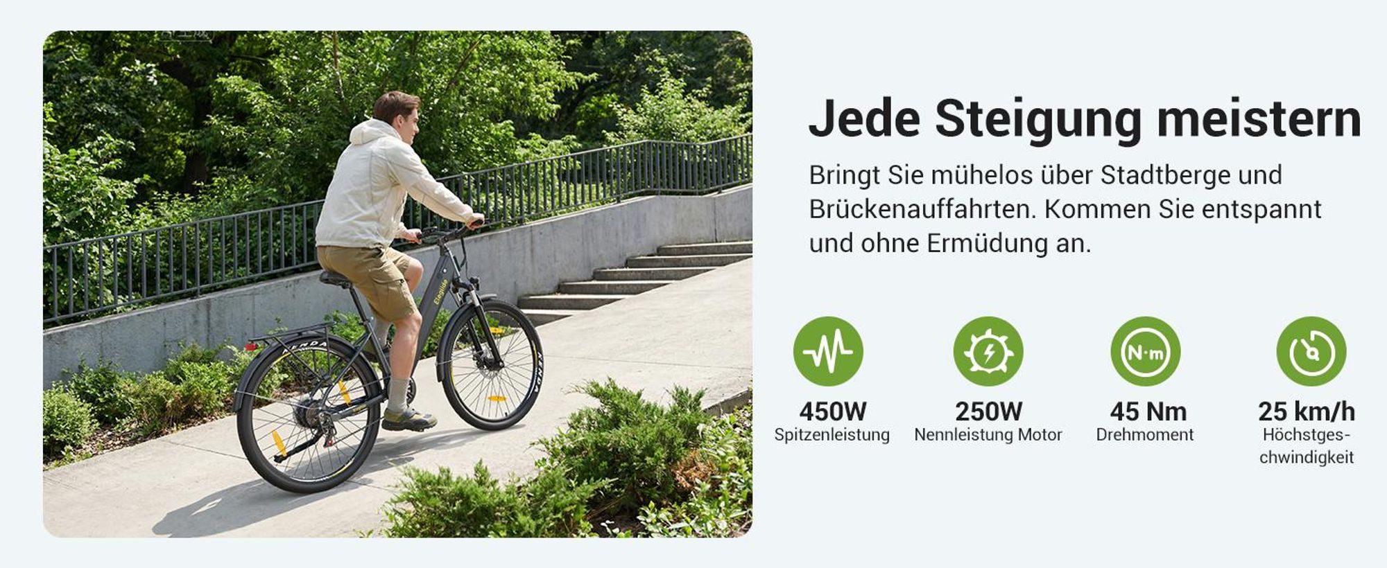 Eleglide T1 ST City E-Bike Pedelec 250W 100km Reichweite Shimano 7-Gang Tiefeinsteiger 27,5" USB Licht Gepäckträger