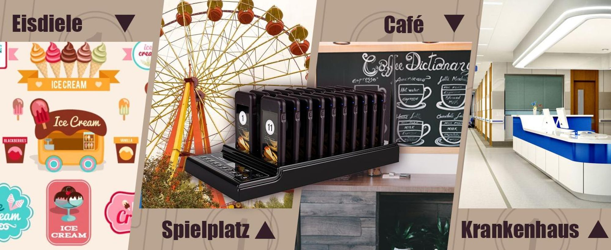 Retekess T112 Pager System, Restaurant Pager, 20 Pager 999 Kanale mit Aufladen Rrufende Tastatur Geeignet für Restaurants Bars Cafés