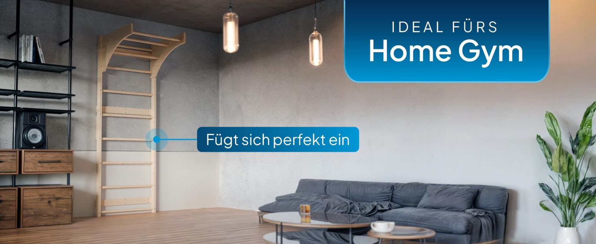 ArtSport Sprossenwand für Erwachsene & Indoor - aus Holz mit Klimmzugstange - Natur