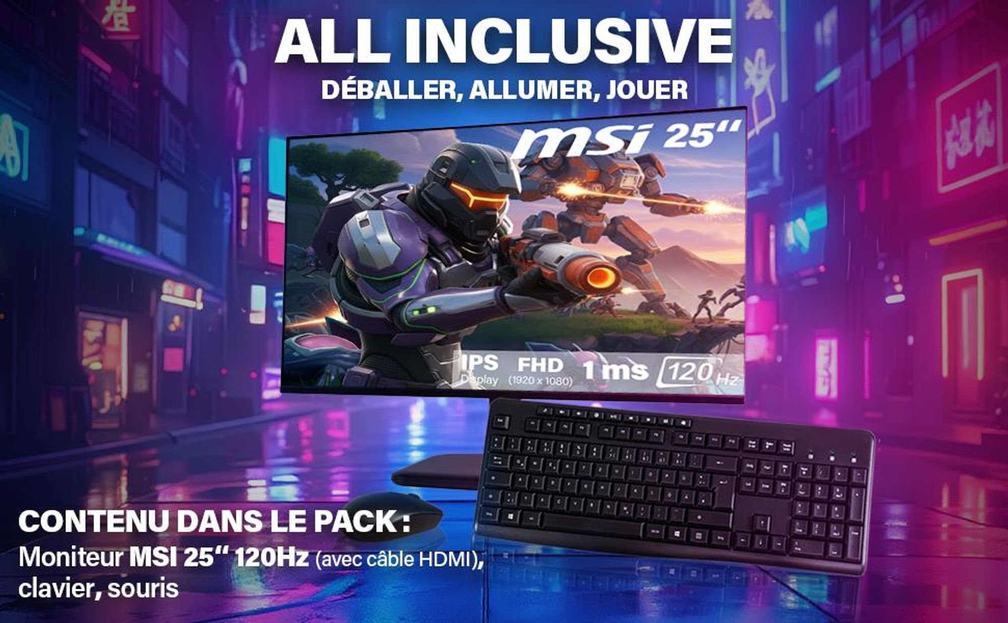 HYPER BYTE® - PC Gamer - Kit complet | AMD Ryzen 7 5700G | 16GB RAM | 1TB SSD | Watercool | Moniteur 25 pouces | Souris & Clavier | WLAN + Win 11 Pro