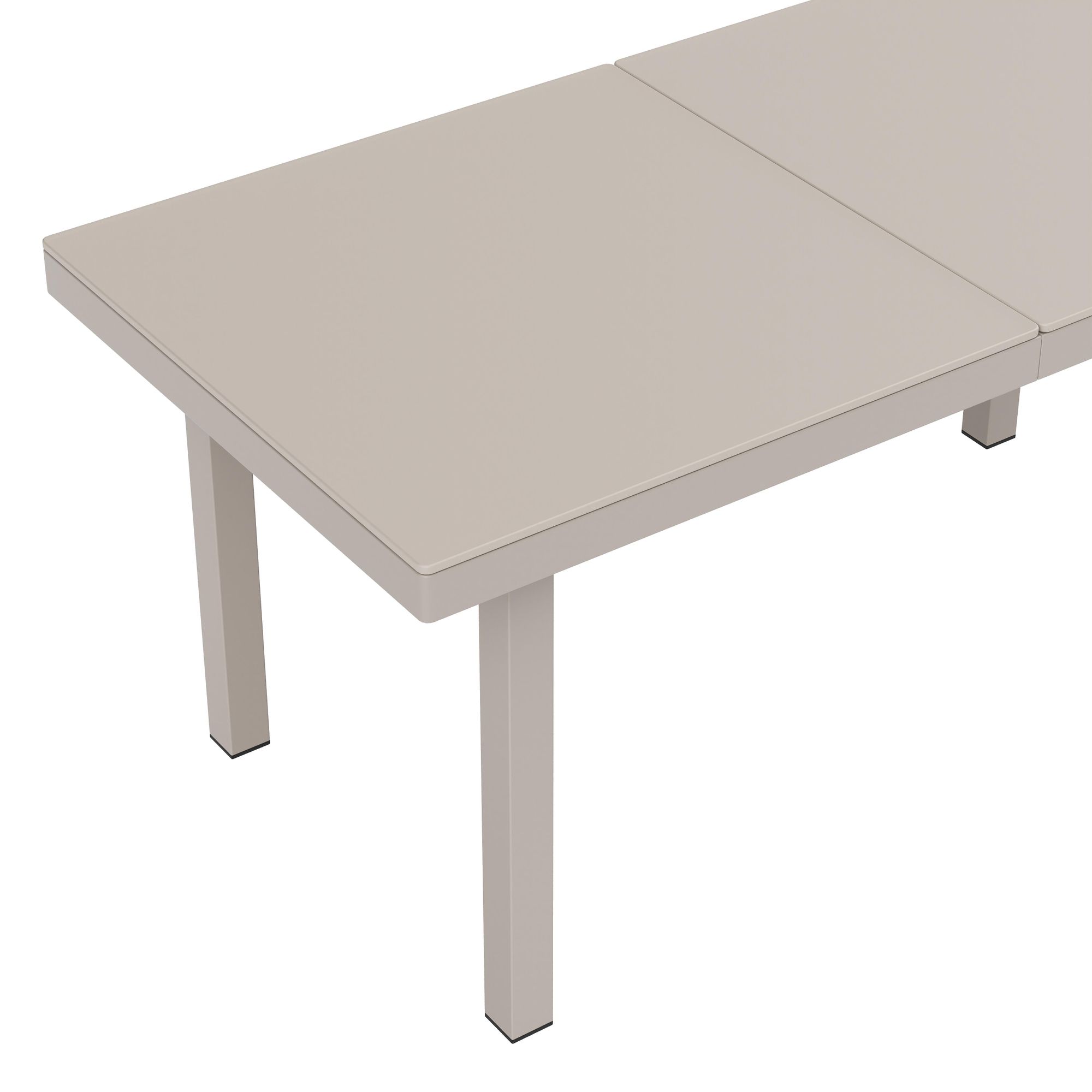 Flieks Gartenmöbel-Set 8 Sitzer, Ecksofa mit Bank und Esstisch, Gartenlounge-Set mit PE-Geflechtseil-Design, Gartengarnitur Sofagarnitur Khaki