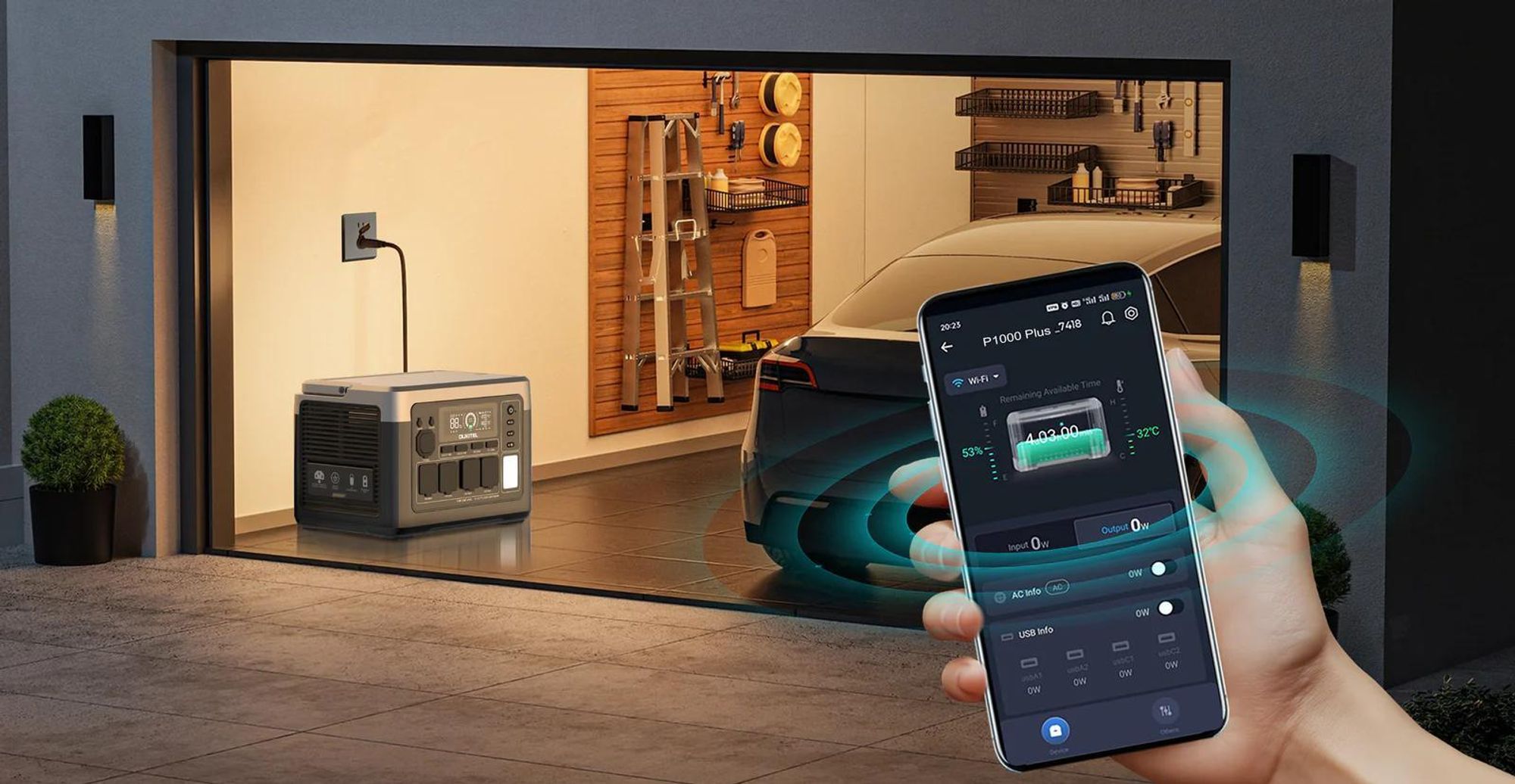 OUKITEL P1000E Plus 1800W Tragbare Powerstation 1024Wh , LiFePO4, Schnellladefunktion