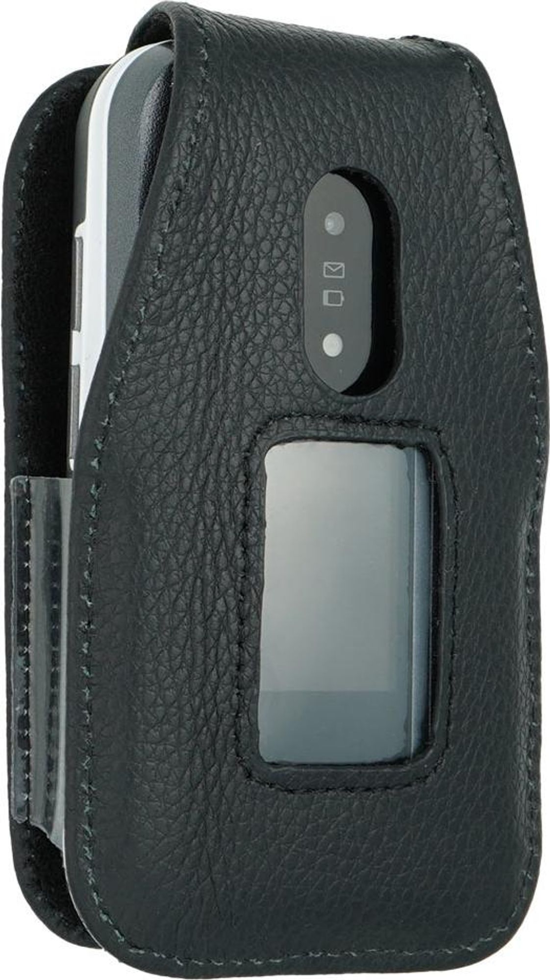 caseroxx Ledertasche mit Gürtelclip kompatibel mit Doro Leva L30 / L31 aus Echtleder, Tasche mit Gürtelclip und Sichtfenster  Bild 1