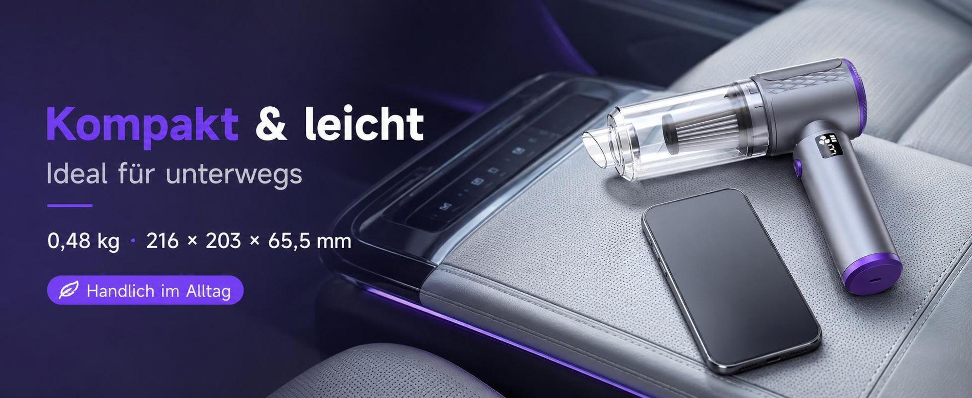 4-In-1 Handstaubsauger, 20000PA Akku-Handstaubsauger, LED kabelloser Autostaubsauger,Staubsauger&Gebläse, Mini Staubsauger für Auto, Zuhause, Haustier