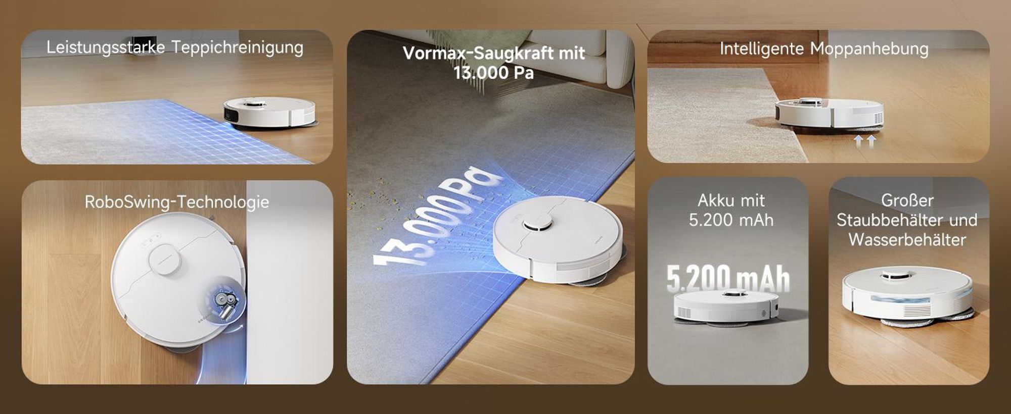 Dreame L10s Pro Gen3 Roboter Saugroboter Mit Wischfunktion,13000Pa Saugleistung,Intelligentes DuoScrub-Mop,7mm Auto-Lift,Teppichreinigung,5200mAh,Weiß