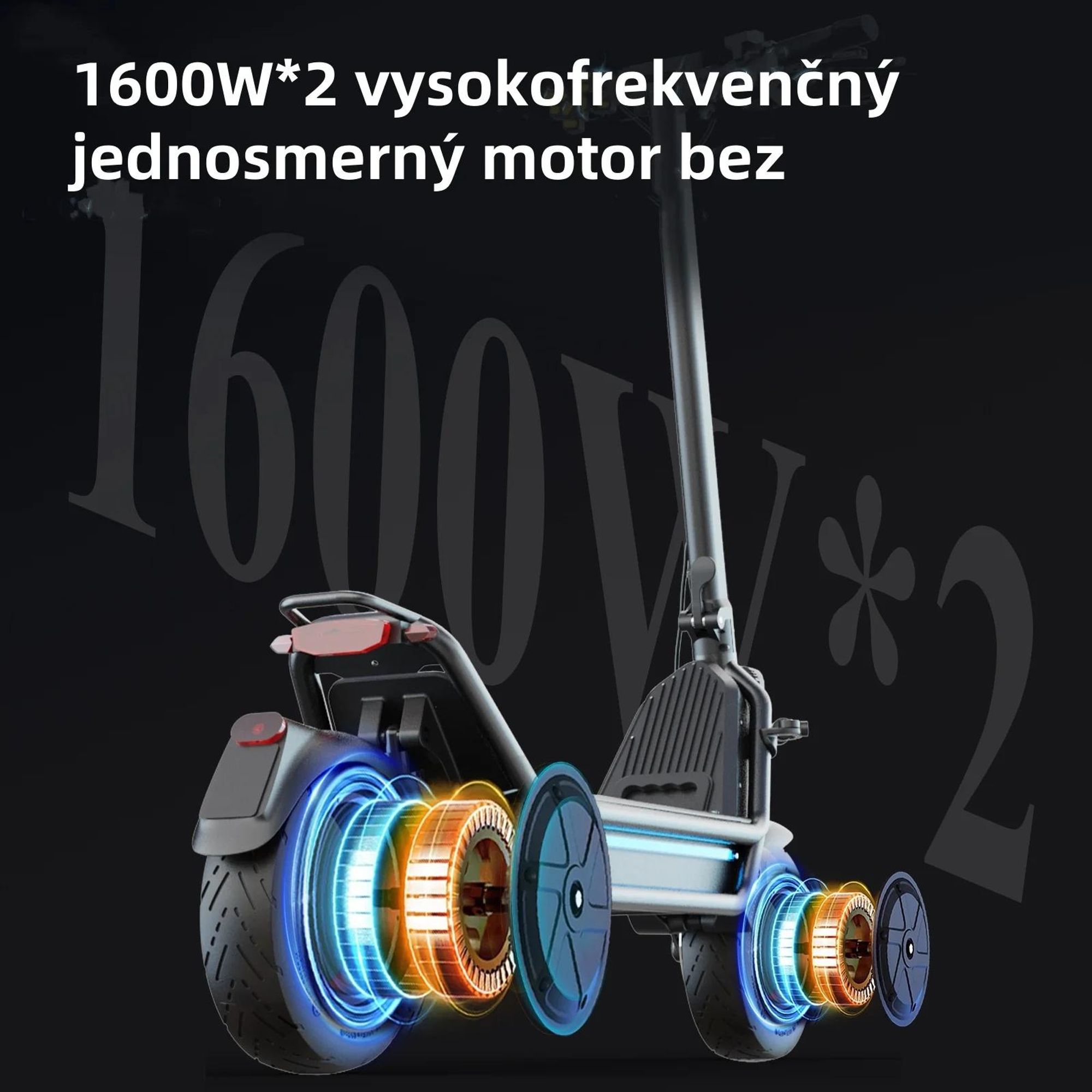 Elektrický Kolobežka JOYOR E6-S - 1600W*2 Motor 60V31.5AH Batéria 85KM Dojazd Kotúčová Brzda - Čierna