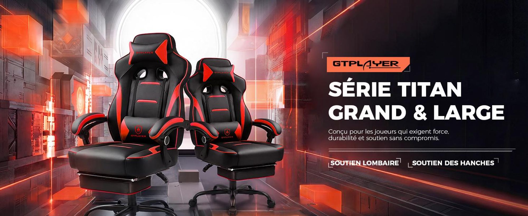 Sedia da gaming GTPLAYER con poggiapiedi, sedia da ufficio ergonomica con capacità di carico di 150 kg, poltrona da gaming con supporto lombare e poggiatesta, sedia da computer regolabile in altezza