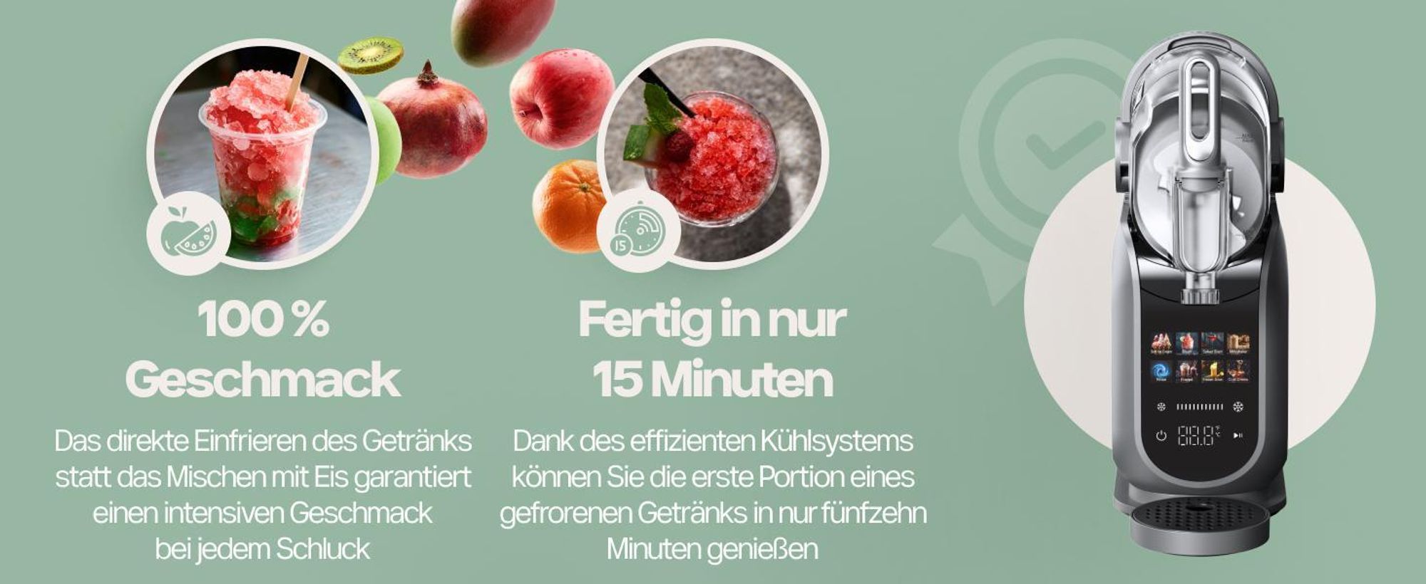 4Swiss SM026 SlushieMaster Eismaschine & Slush-Maker – 7in1 Profi-Gerät für Slushies, Frozen Cocktails, Softeis & Frappé, 1,8L Kapazität, Selbstreinig