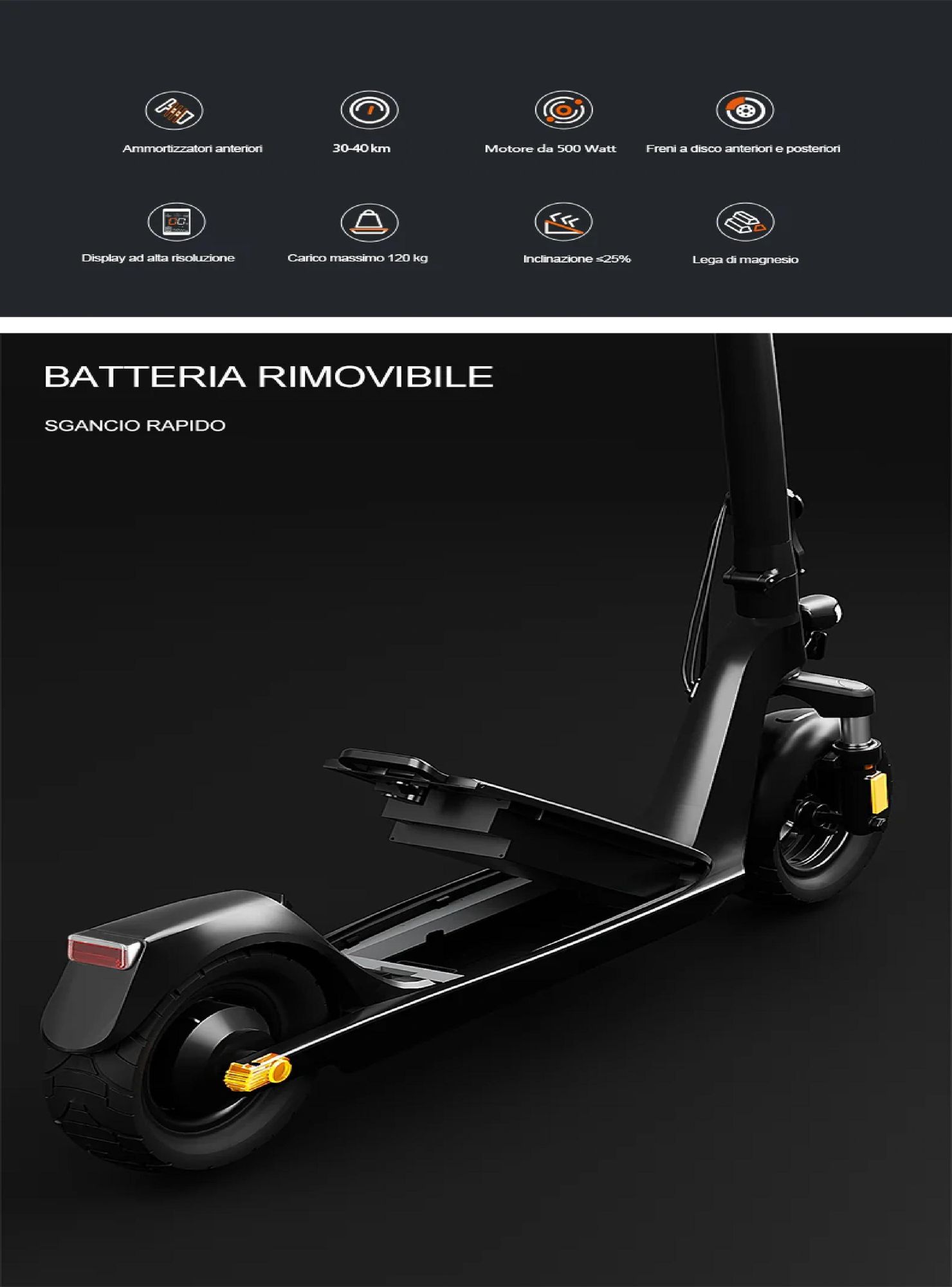 JOYOR C10E Pieghevole  ABE Monopattino Elettrico - 48V10.4AH Batteria Pneumatici da 10 Pollici - Nero