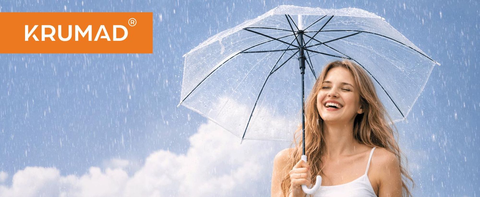 KRUMAD Transparenter Regenschirm 71 cm, Großer Stockschirm mit Durchsicht für Hochzeit, Alltag, Events, Damen & Herren