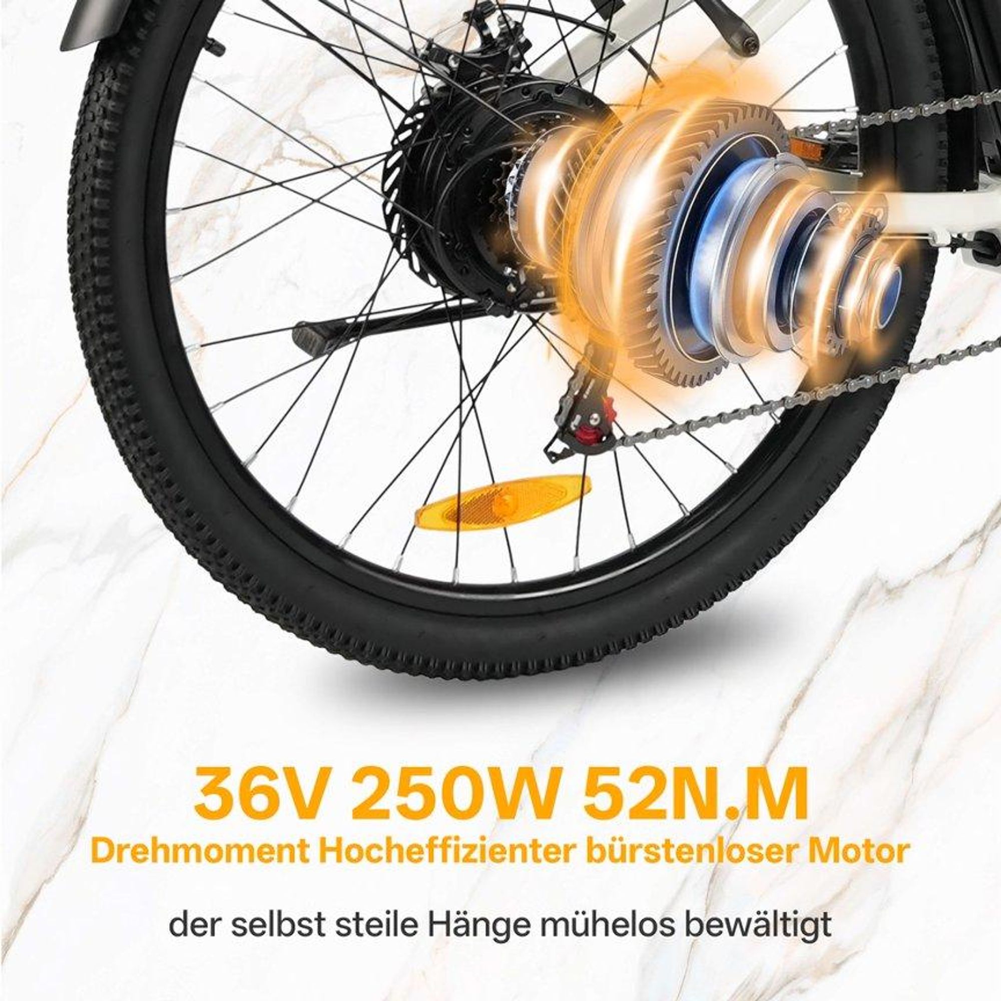 26'' E-Bike 36V 18Ah für Lange Reichweite bis 120KM Aluminium Wasserdicht Elektrofahrrad Trekkingrad E-Cityrad City E-Bikes E-Hollandräder Silber