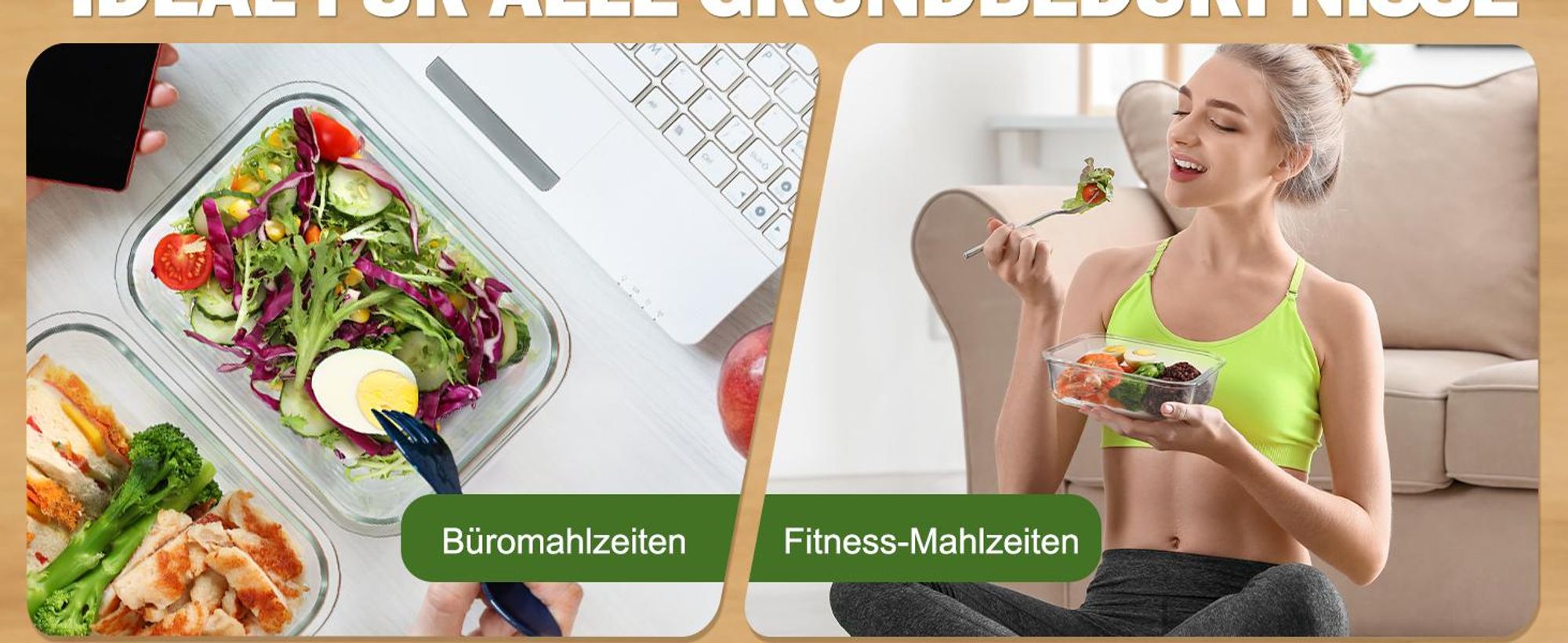 YASHE Glasbehälter mit Deckel, 10 Teile Stapelbar & Luftdicht Meal Prep Boxen Gl
