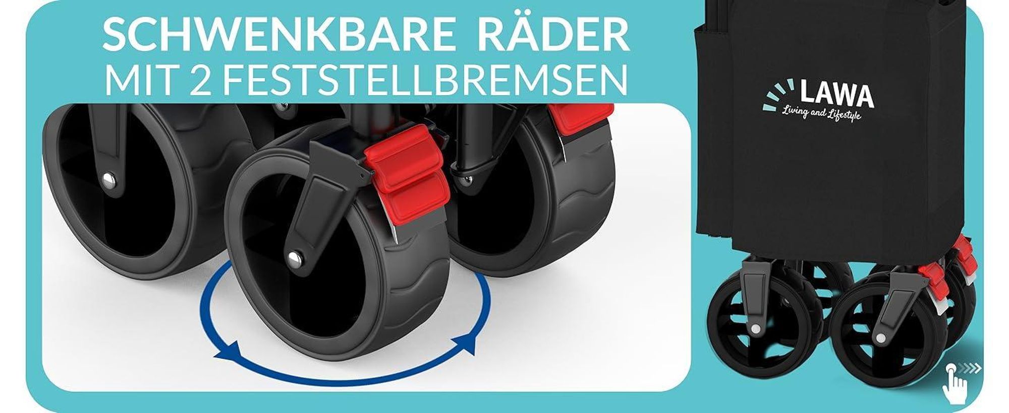 LAWA Bollerwagen mit Lenkrädern und Bremse