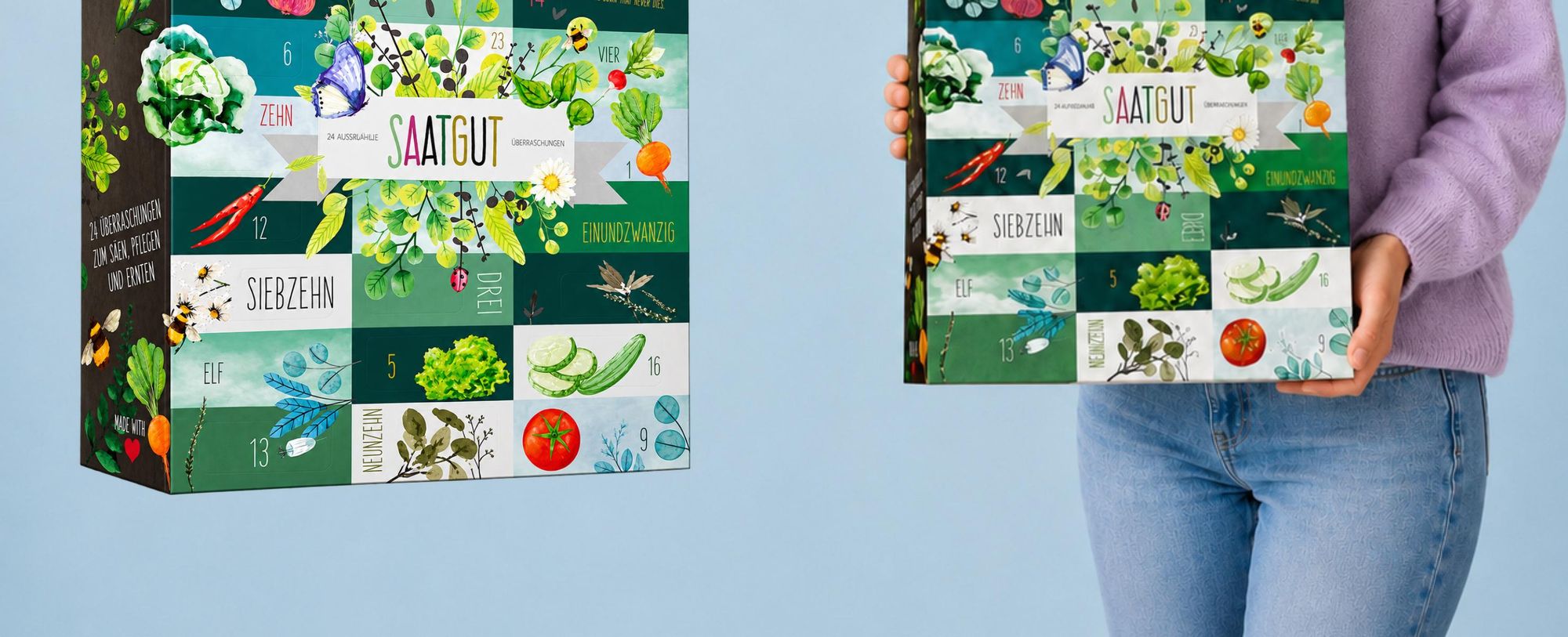 BOXILAND® calendario avvento semi 2026, 24 tipi, verdure erbe frutta fiori