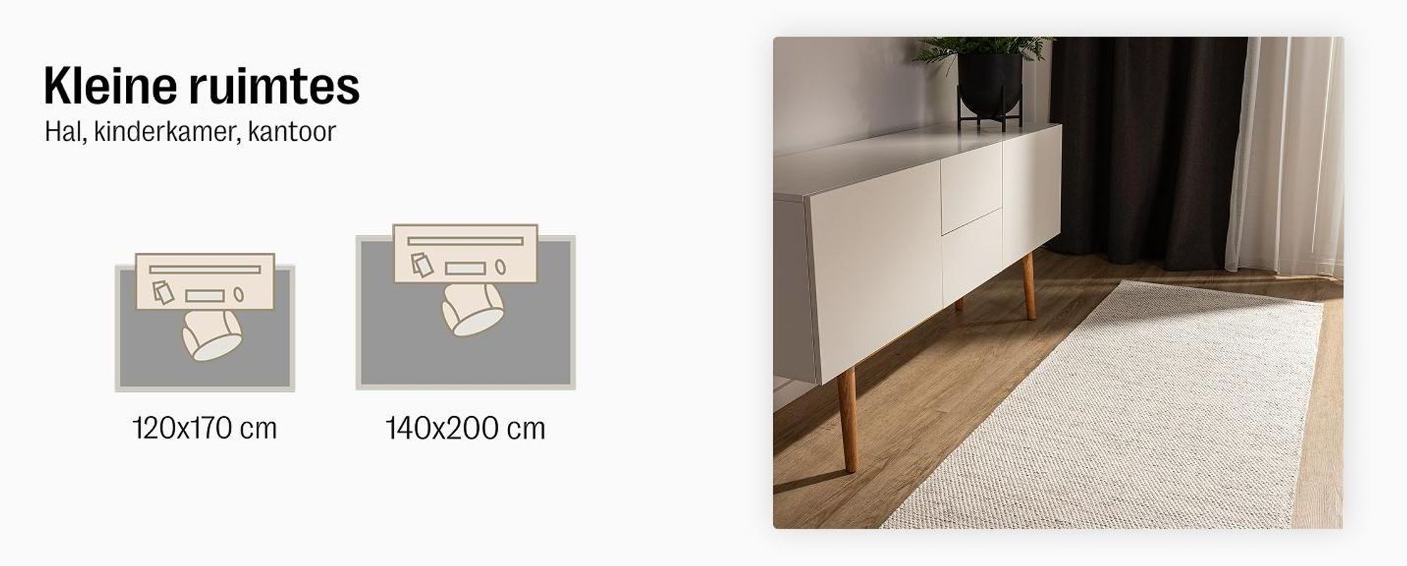 benuta tapijt woonkamer katoenen tapijt Ron Crème 120x170 cm Katoenen vloerkleed voor de woonkamer , rechthoekig
