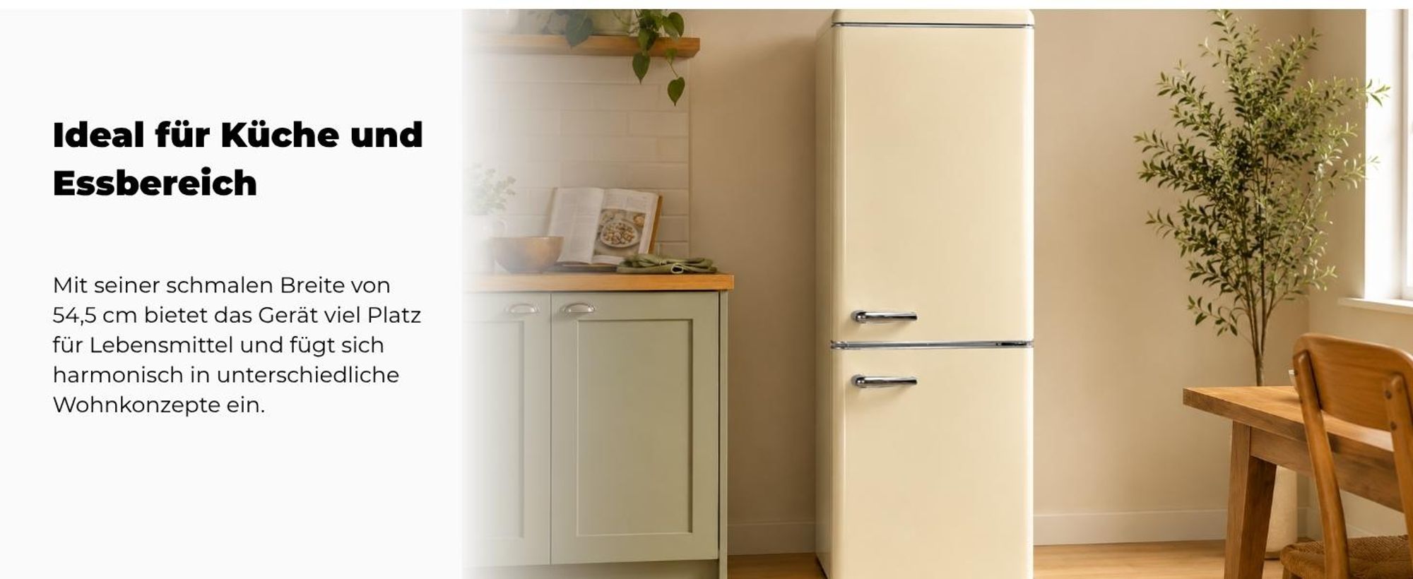 Exquisit Retrokühlschrank RKGC250-70-H-160E magnolienweiss | Standgerät | 244 l Volumen | magnolienweiß