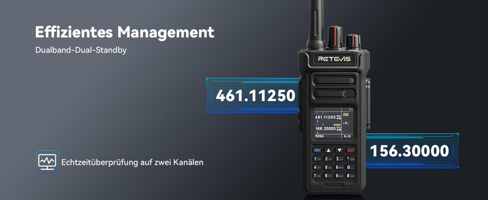 Retevis RT29S Walkie Talkies, Funkgeräte set, Professional, Großer Reichweite, IP67, LCD-Bildschirm, Rauschunterdrückung, für Logistik und Transport