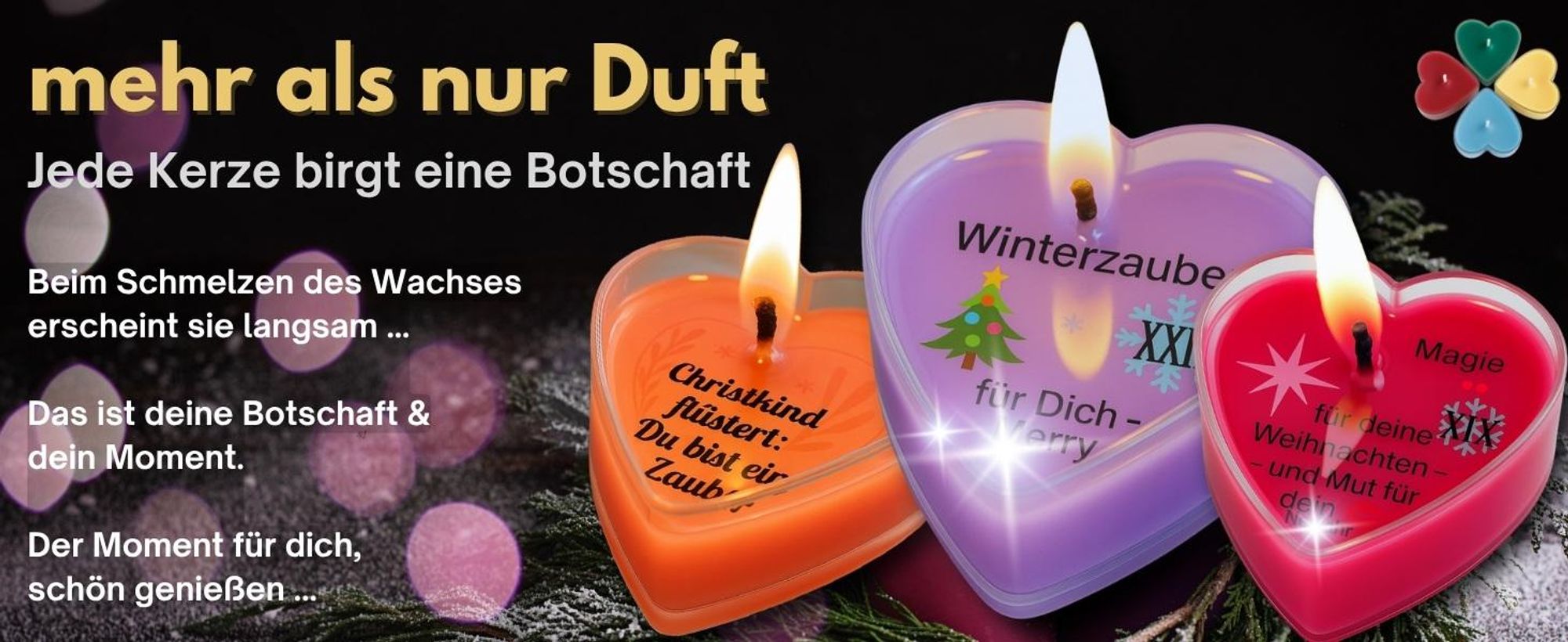 Adventskalender Duftkerzen mit 24 Düften & Botschaften - Geschenk für Frauen - Duftkerzenset aus Sojawachs – inspiriert von Heide & Wald, handgegossen