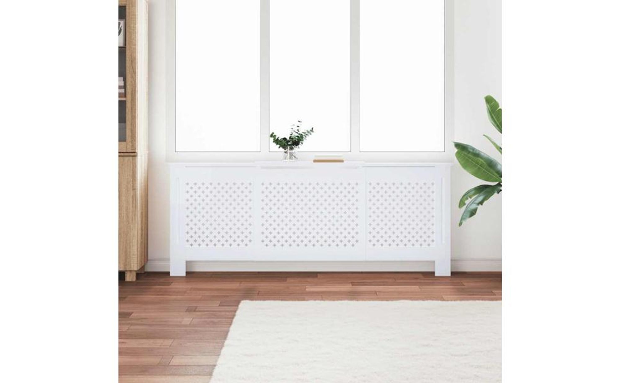 vidaXL Rivestimento per radiatori in MDF bianco 205 cm