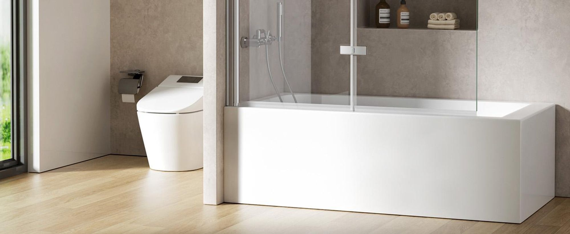 S'AFIELINA Duschabtrennung für Badewanne 120 x 140 cm 2-teiliges faltbares Wandpaneel badewannenaufsatz aus 6mm NANO Beschichtung ESG-Sicherheitsglas