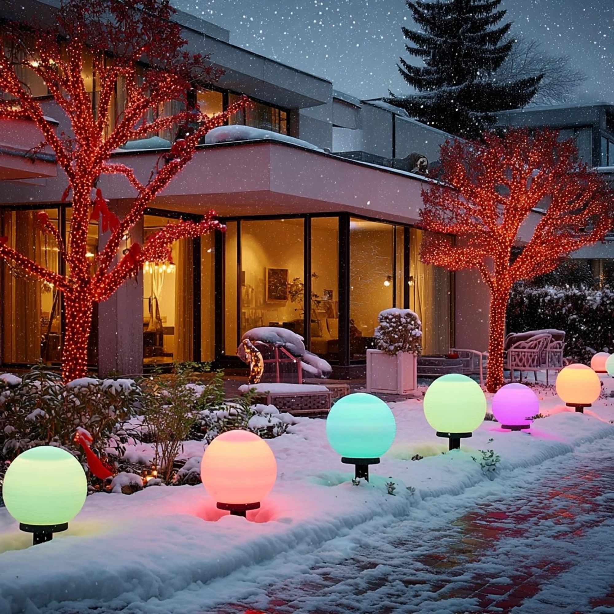 Solarlampe Solarkugel Kugelleuchte Gartenleuchte Solar Erdspieß Bunt Farbwechsel 15cm