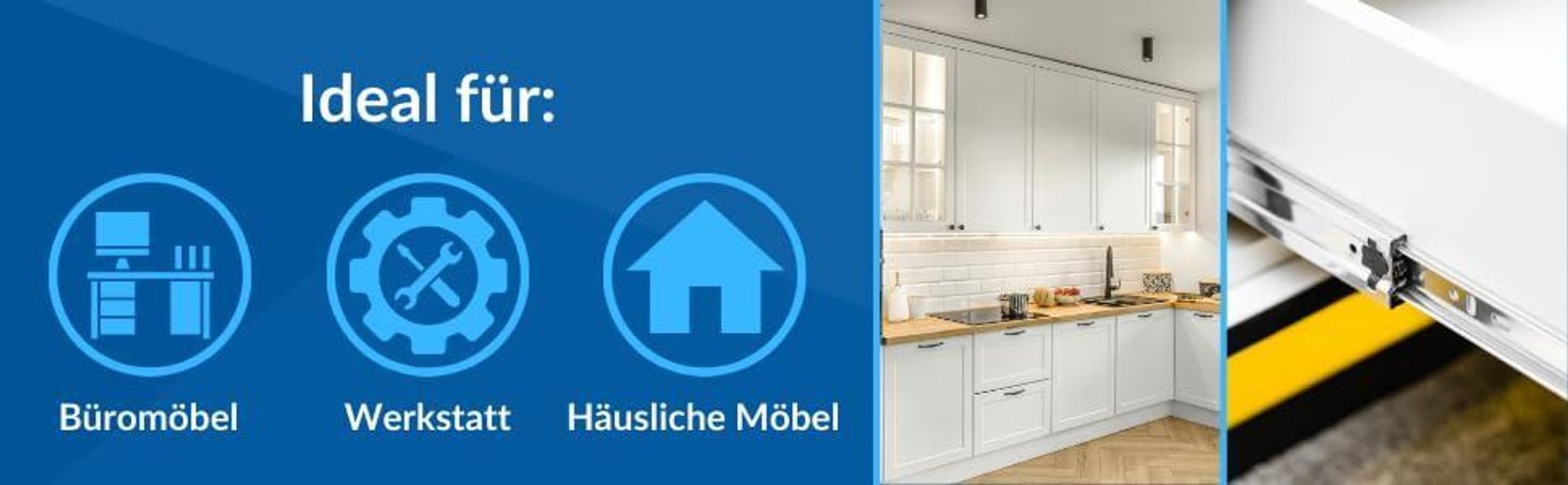 GTV - Unterflurführungen 3DFPO | Führung für die untere Montage | Regulierung 3D | Vollauszug | Öffnungssynchronisierung | Belastung bis zu 35 kg | L=300 mm