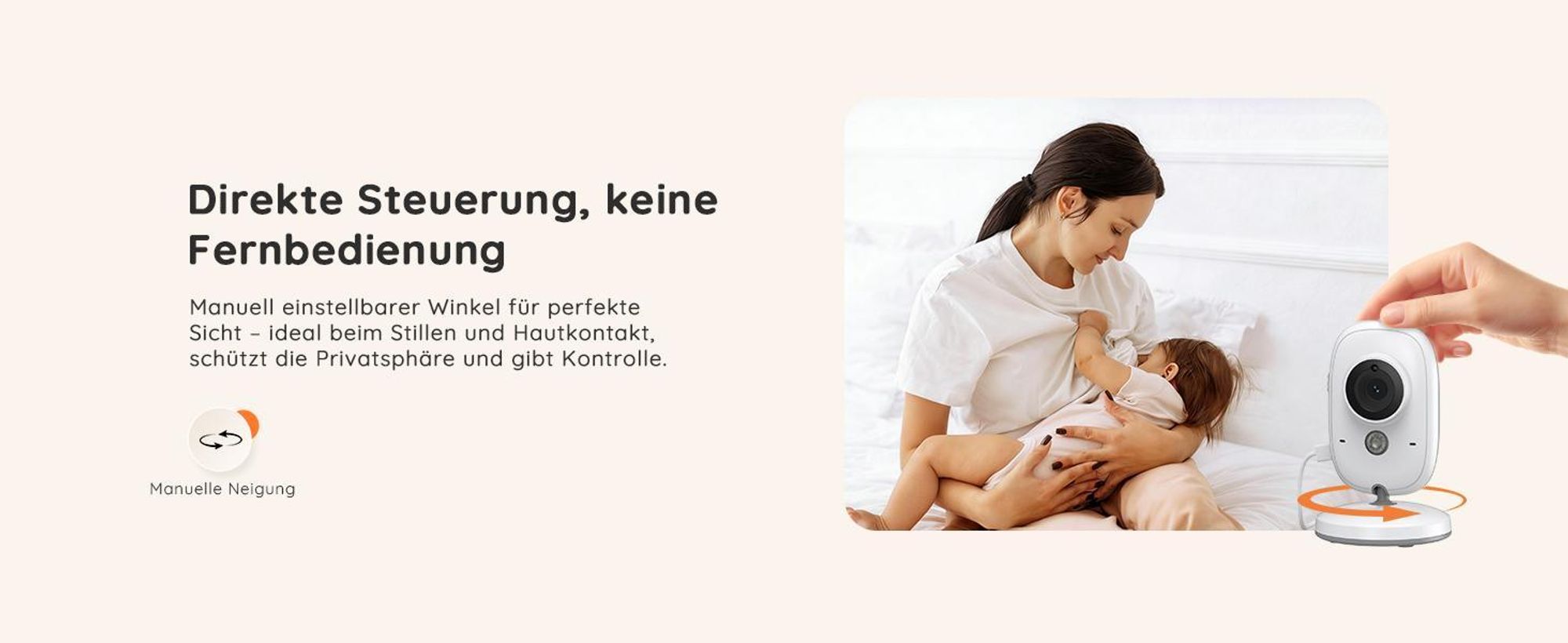 Babyphone mit Kamera, 5", VOX, Temperaturüberwachung, Gegensprechfunktion, IR-Nachtsich, weiß