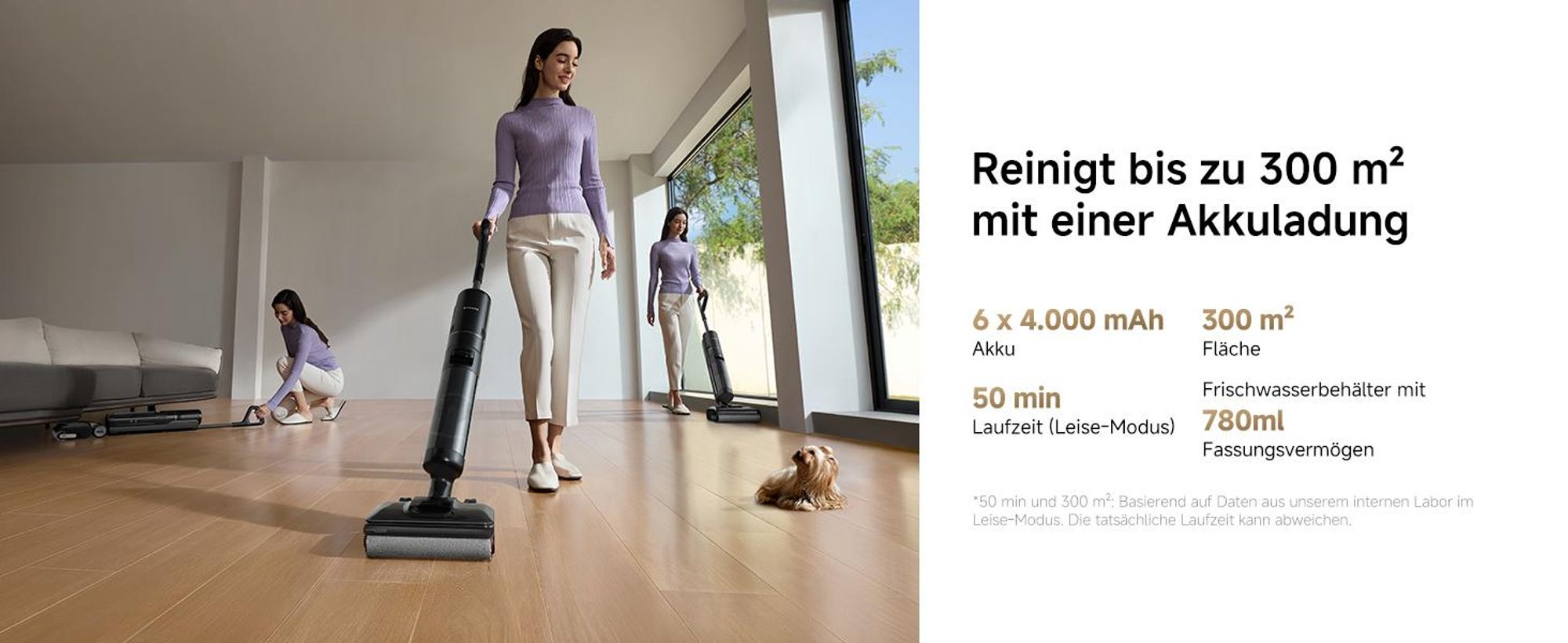 Dreame H12 Pro FlexReach Nass- und Trockensauger, flaches 180°-Design,Trocknung in 5 Minuten,18kPa Saugkraft,90 °C Heißwäsche, Reinigung in 50 Minuten