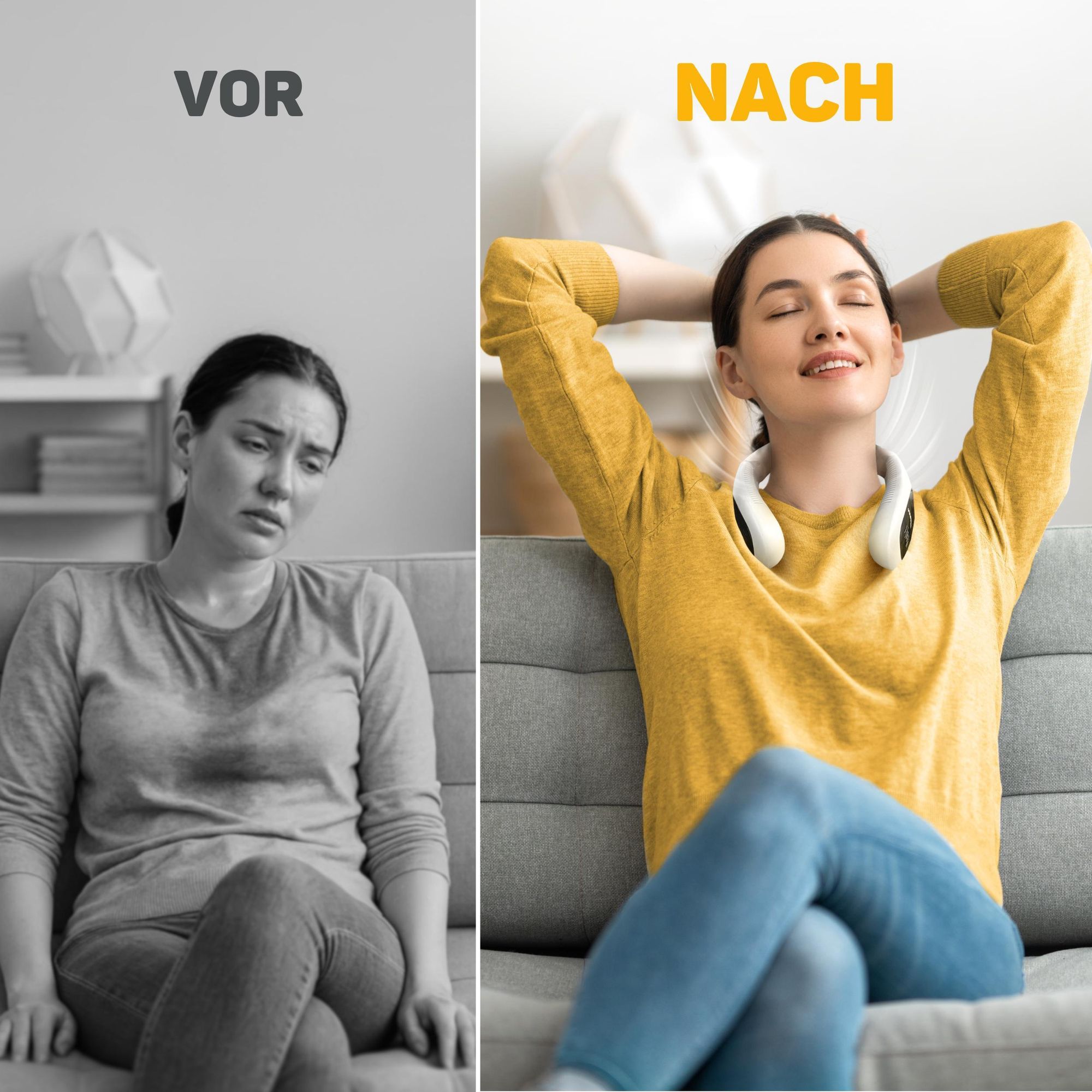 Vulpes Goods Nackenventilator Elite mit Kühlelement – Wiederaufladbar & Geräuschlos – Tragbarer Gesichtsventilator – 3 Stufen mit Extra Kühlung