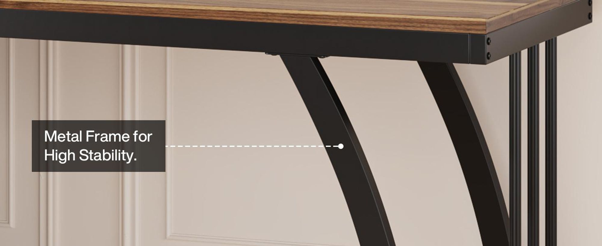 Tribesigns Schreibtisch 3 Schubladen, 150 cm,Industrial, mit Ablage für Akten, Homeoffice Schreibtisch mit großer Arbeitsfläche, Metallrahmen,Nussbaum