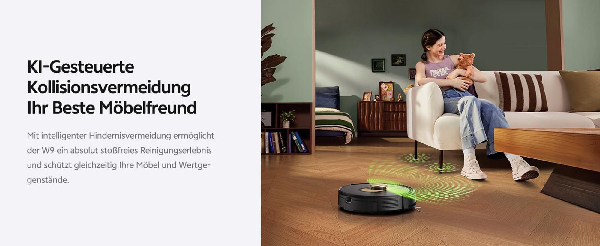 Vactidy W9 Saugroboter mit Wischfunktion, 3-in-1 Saug und Wischroboter mit LiDAR Navigation, 5000Pa 150Min Roboter Staubsauger mit App-Anpasssteuerung