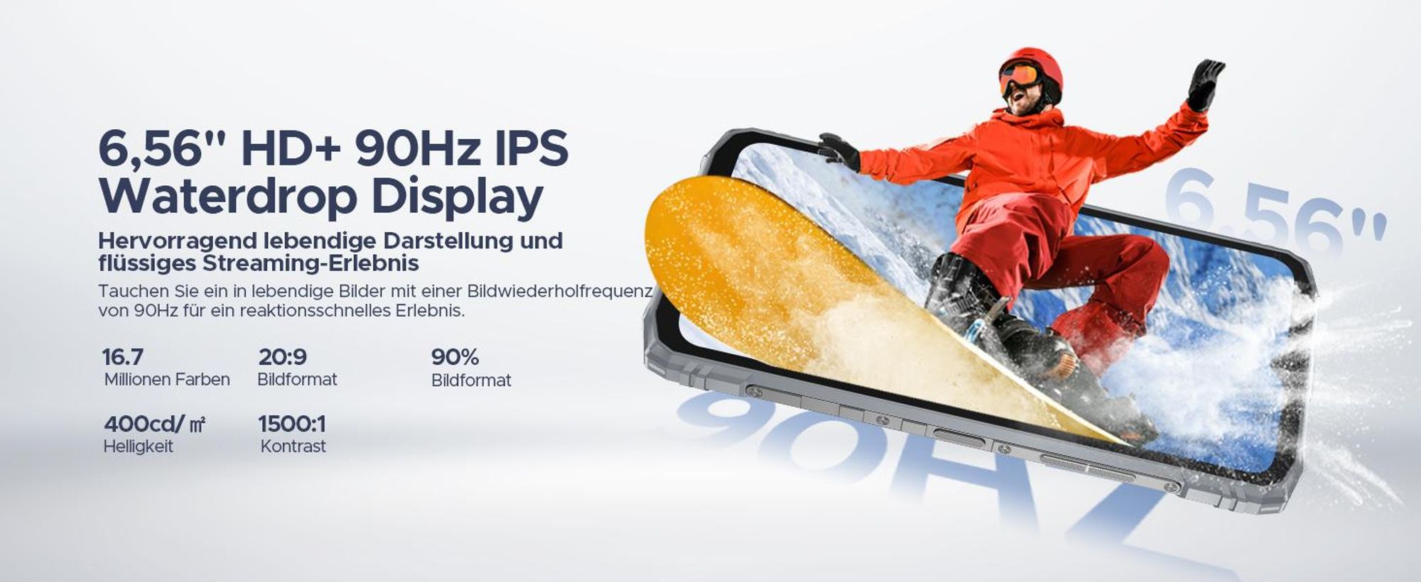 DOOGEE Blade10 Ultra Energy Outdoor Smartphone Handy, Android 16, IP68/IP69K, 6,56" 90Hz, 6150mAh, 36+128GB, 64MP, NFC, Fingerabdruck, ohne Vertrag