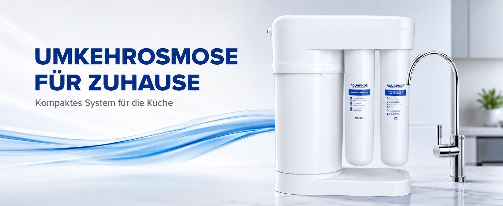 Wasserfilter Set Morion mit 3-Wege Küchenarmatur Nordic INOX, Umkehrosmose, ausziehbare Brause, 360° schwenkbar