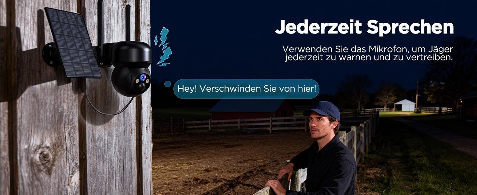 4G LTE Überwachungskamera Aussen Solar mit SIM Karte Ohne WLAN 2K PTZ Kabellos IP Kamera Outdoor Ohne WLAN PIR Erkennung Farb/IR Nachtsicht
