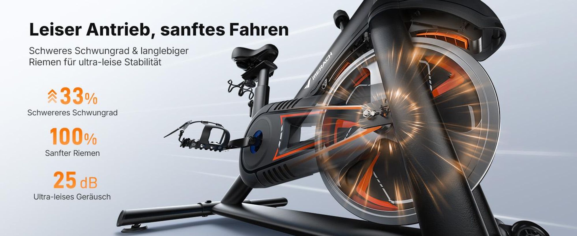 MERACH Heimtrainer mit 21,5-Zoll-HD-Bildschirm, 16 automatischer Magnetwiderstand, dreh- und neigbarem Display, App-Kompatibilität, bis 150 kg