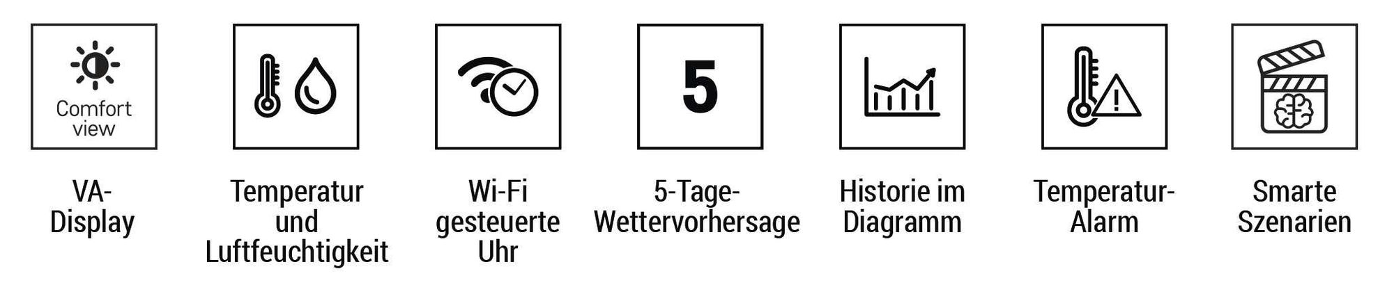 EMOS GoSmart WiFi-Wetterstation mit Funk-Außensensor und App, Farbdisplay, 5-Tage-Wettervorhersage; Tuya, Smartlife kompatibel, inkl. Netzteil, E8610