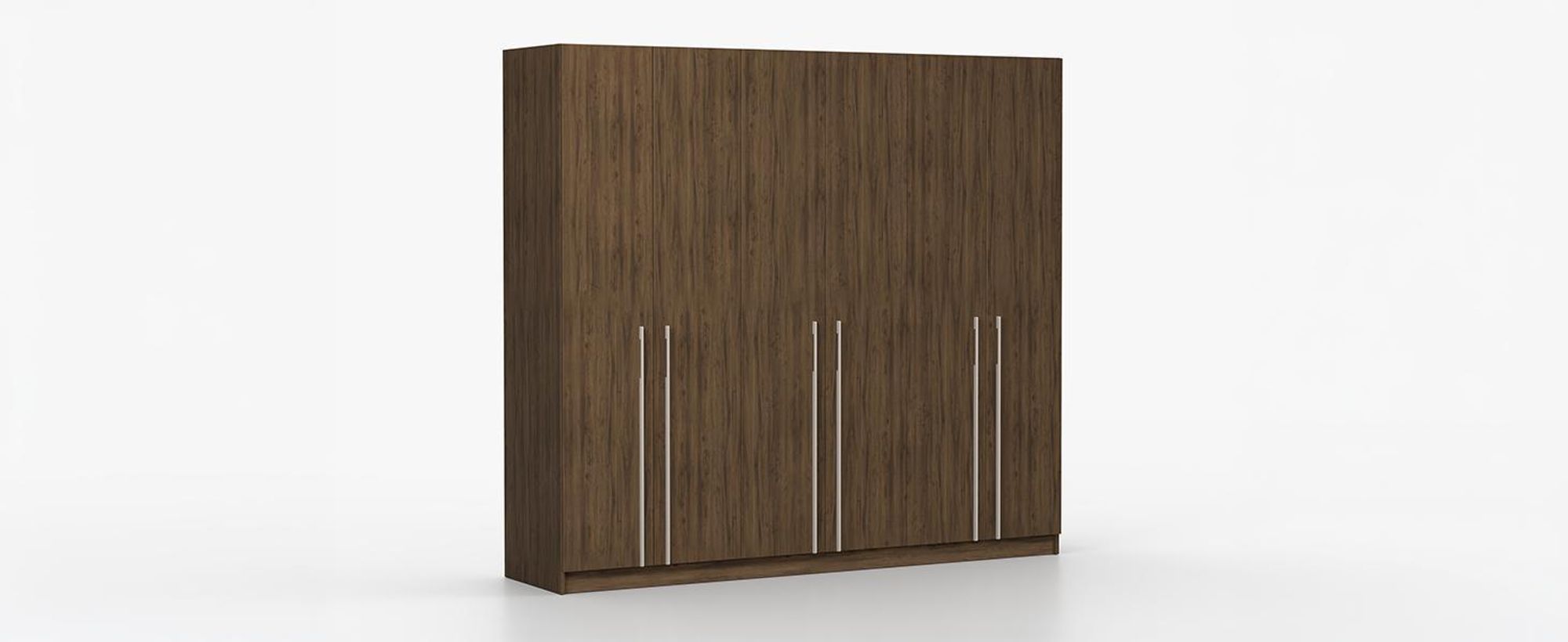 Drehtürenschrank Kleiderschrank Schlafzimmerschrank Schrank 230 cm Nussbaum/Nussbaum sechstürig Rosa 04