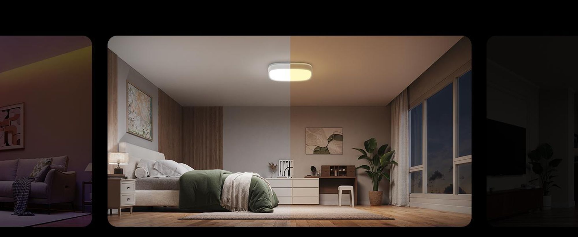 Govee Deckenlampe RGBIC Smart, 2400LM Deckenlampe Schlafzimmer mit 16 Millionen DIY Farben