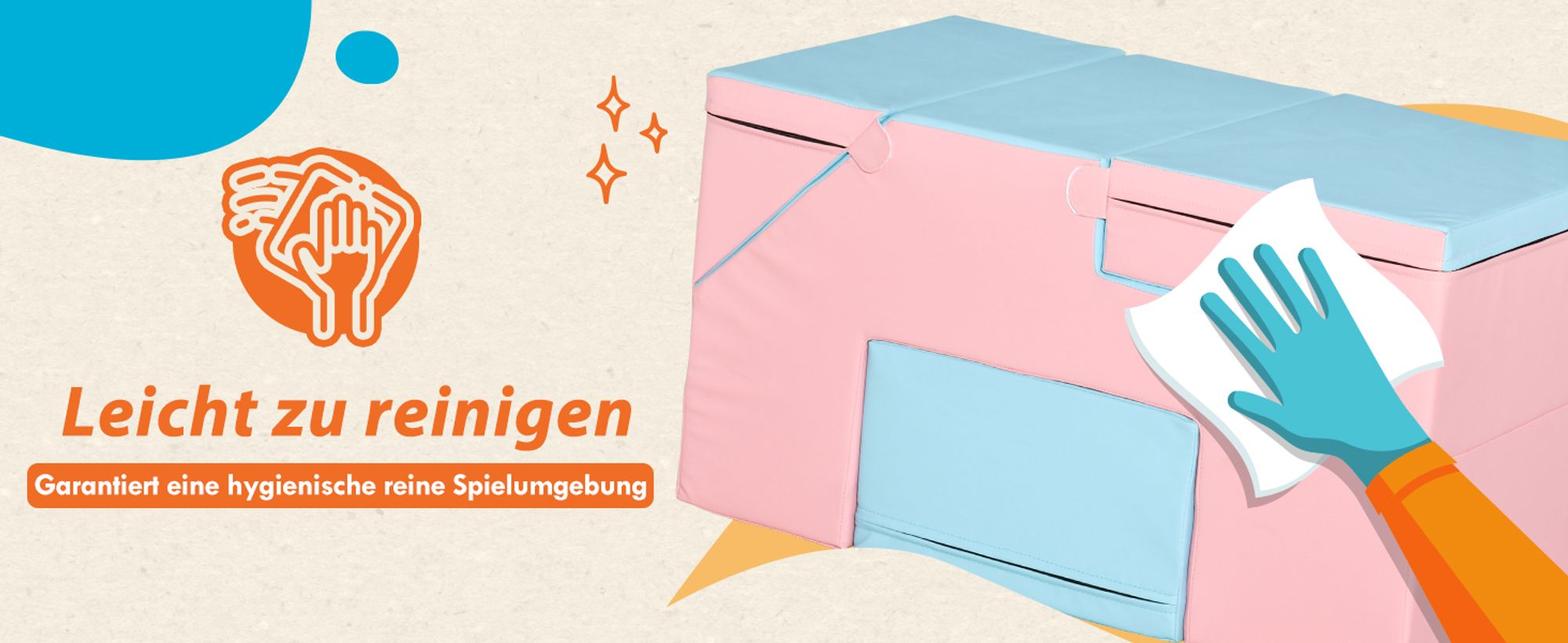 HOMCOM Bausteinset 2er-Set Bausteine rekonfigurierbares Design Rosa+Blau