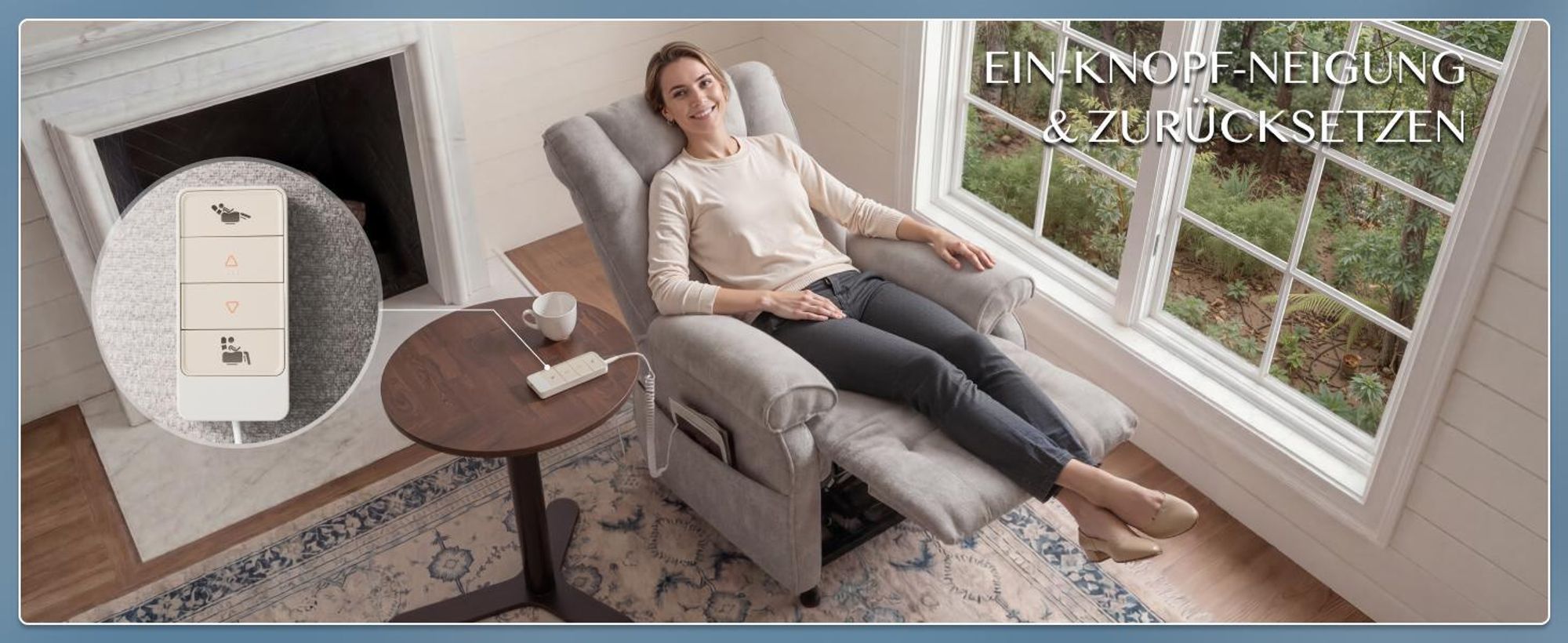 FLEXISPOT Elektrischer Relaxsessel mit Liegefunktion 105°–155° & Decke, Fernsehsessel mit Ein-Tasten-Verstellung, dick gepolstert, bis 150 kg, Grau