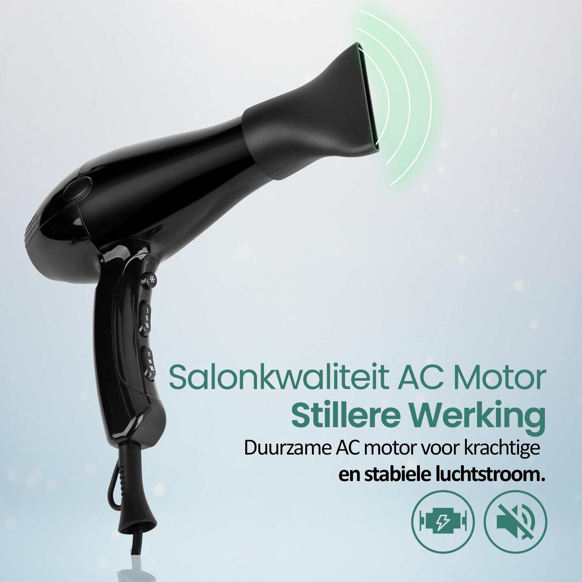 Emerio Haardroger – Föhn – 2 Snelheden – 3 Temperatuurstanden – Cool Shot – Ionische Functie – Stylingmondstuk + Diffuser – 2200 W – HD-122192