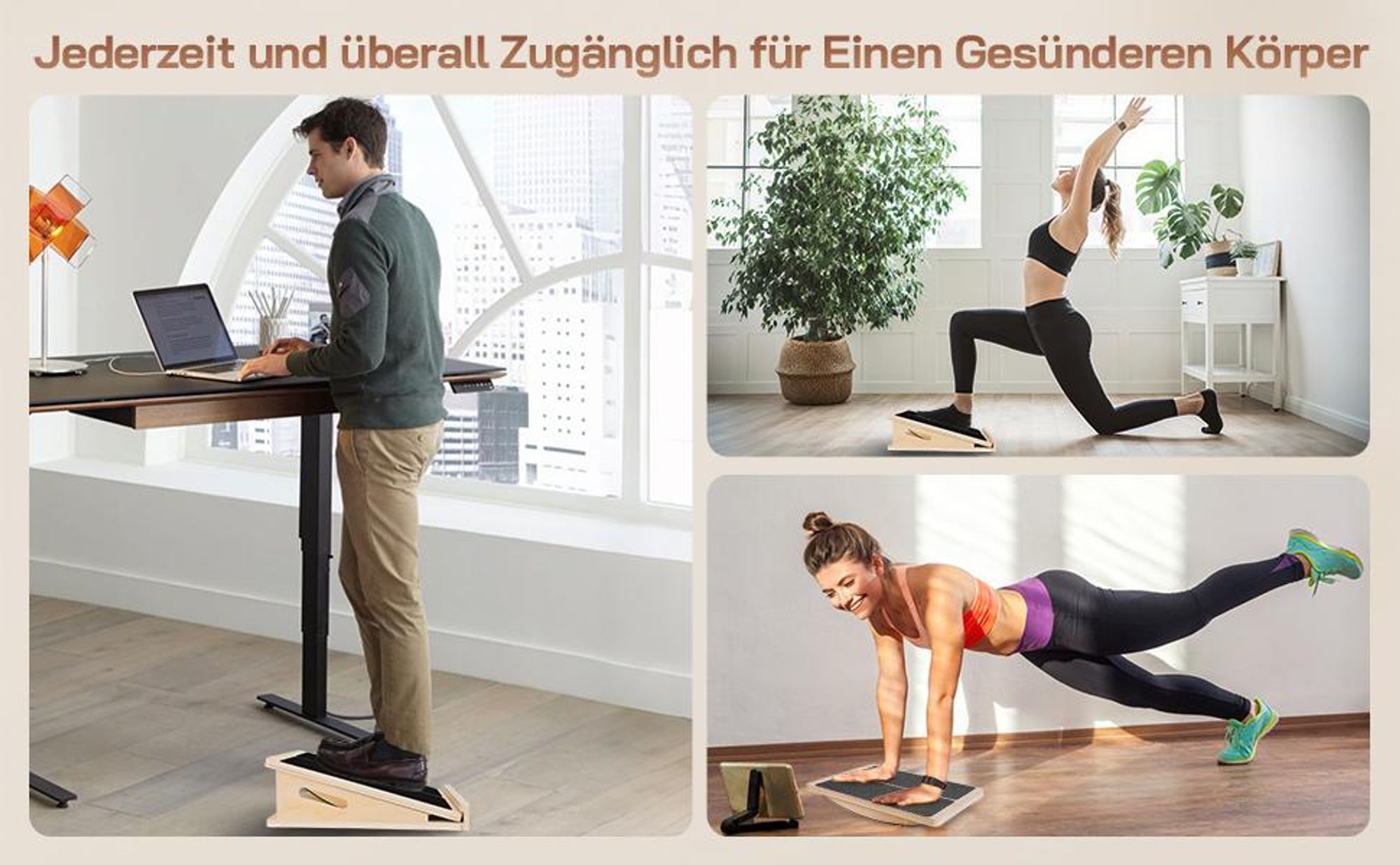 Wadendehner aus Holz, Wadendehner Schrägbrett, Slant Board Schrägbrett, Wadentrainer, Wadenstrecker, Einstellbares, für Wadendehnung und Neigungsbrett
