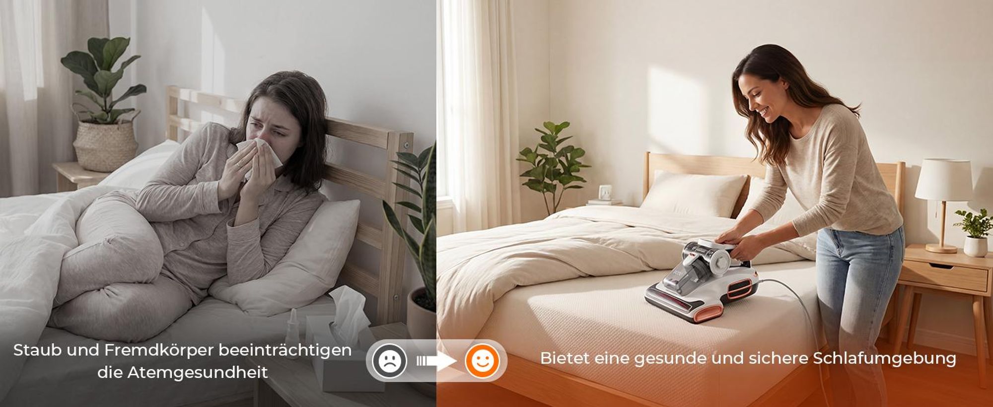 JIGOO T600 Matratzenstaubsauger 15KPa Saugkraft Grau