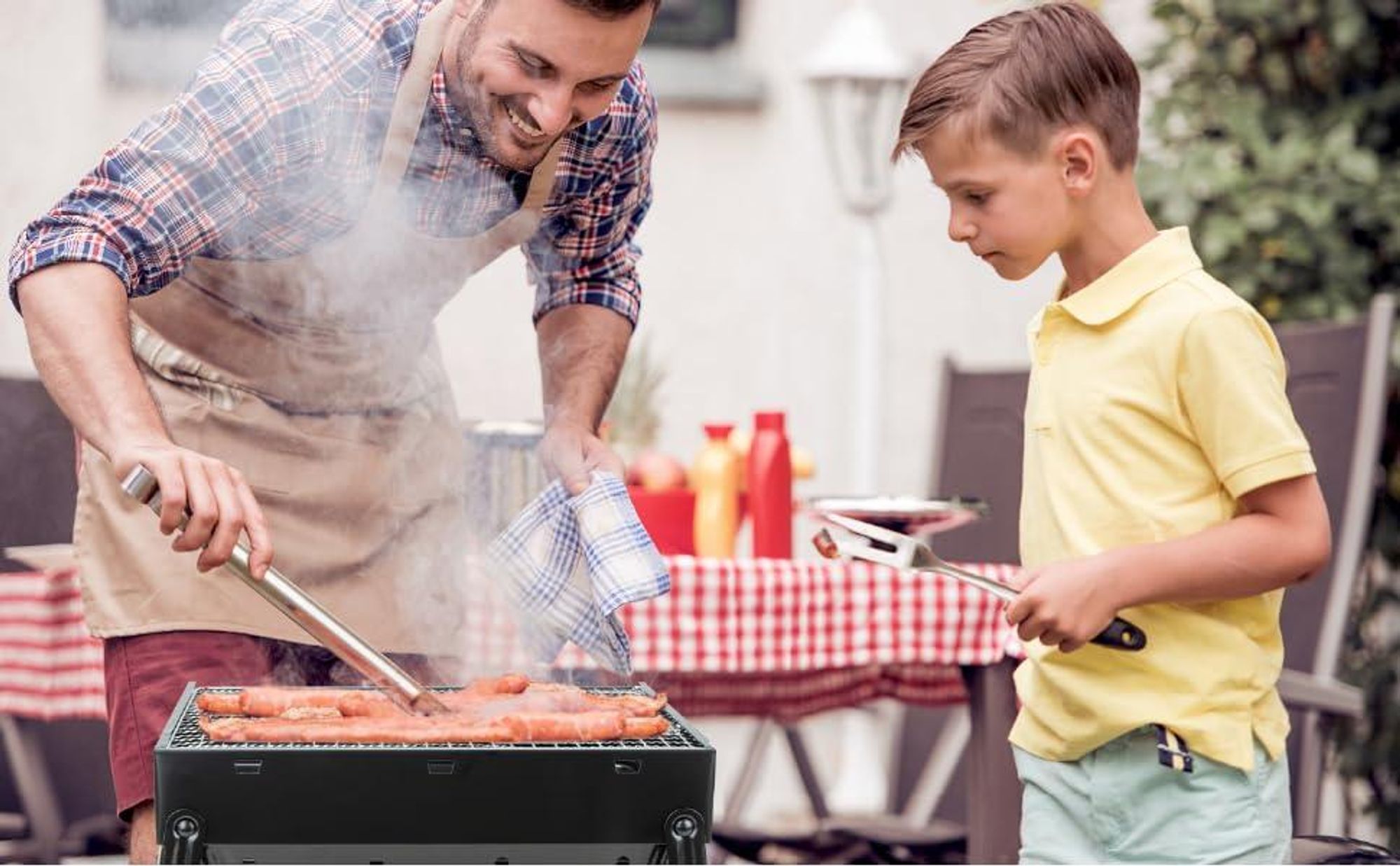 Holzkohlegrill, Reisegrill, Edelstahl Campinggrill, Klappgrill, Koffergrill, Tischgrill, Gartengrill, für Picknick, Garten, Terrasse, Camping, Reisen