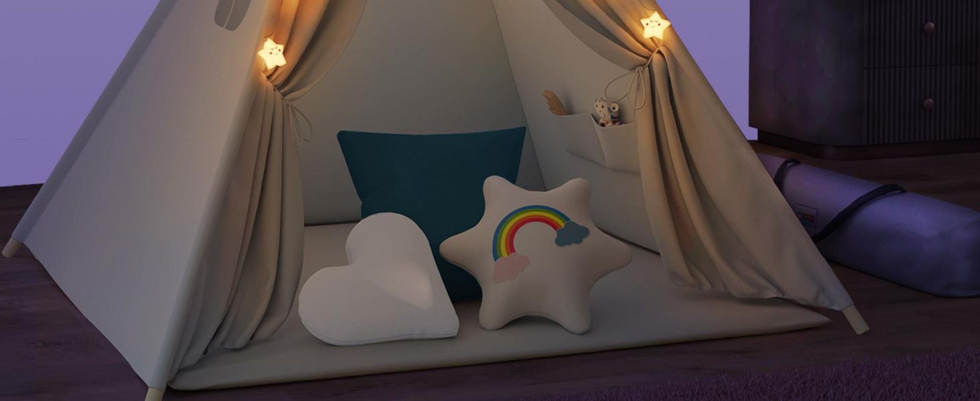 SPIELWERK Tipi Zelt Kinderzelt Blau