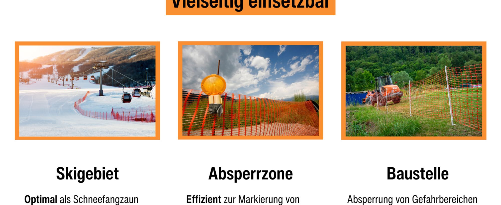 horizont Kunststoffzaun 50 m x 1 m - rot – Absperrzaun aus HDPE, flexibel für Garten, Camping und Baustellen