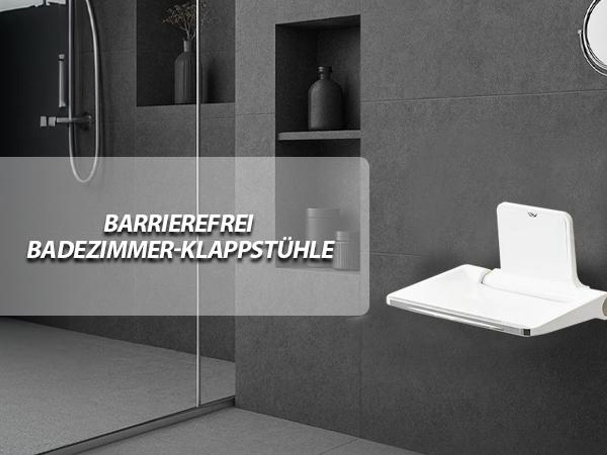 HEUFFE Duschsitz Klappbar Wandmontage, Duschklappsitz Klappsitz Dusche bis 200kg Badestuhl Duschhocker-Badhocker Hocker Duschstuhl für Senioren, Weiß