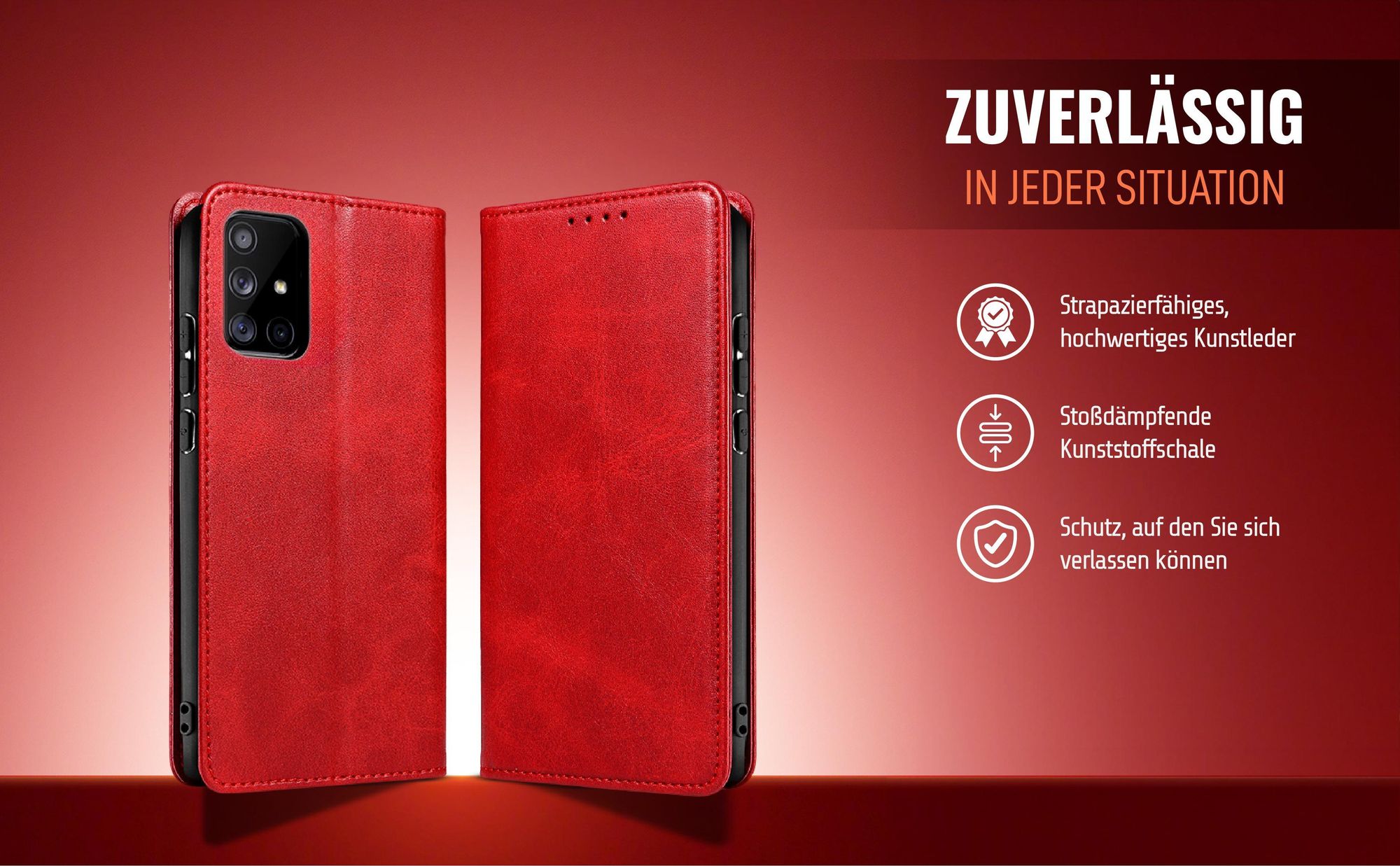 Handyhülle für Samsung Galaxy A71 Kunstleder Flip Cover