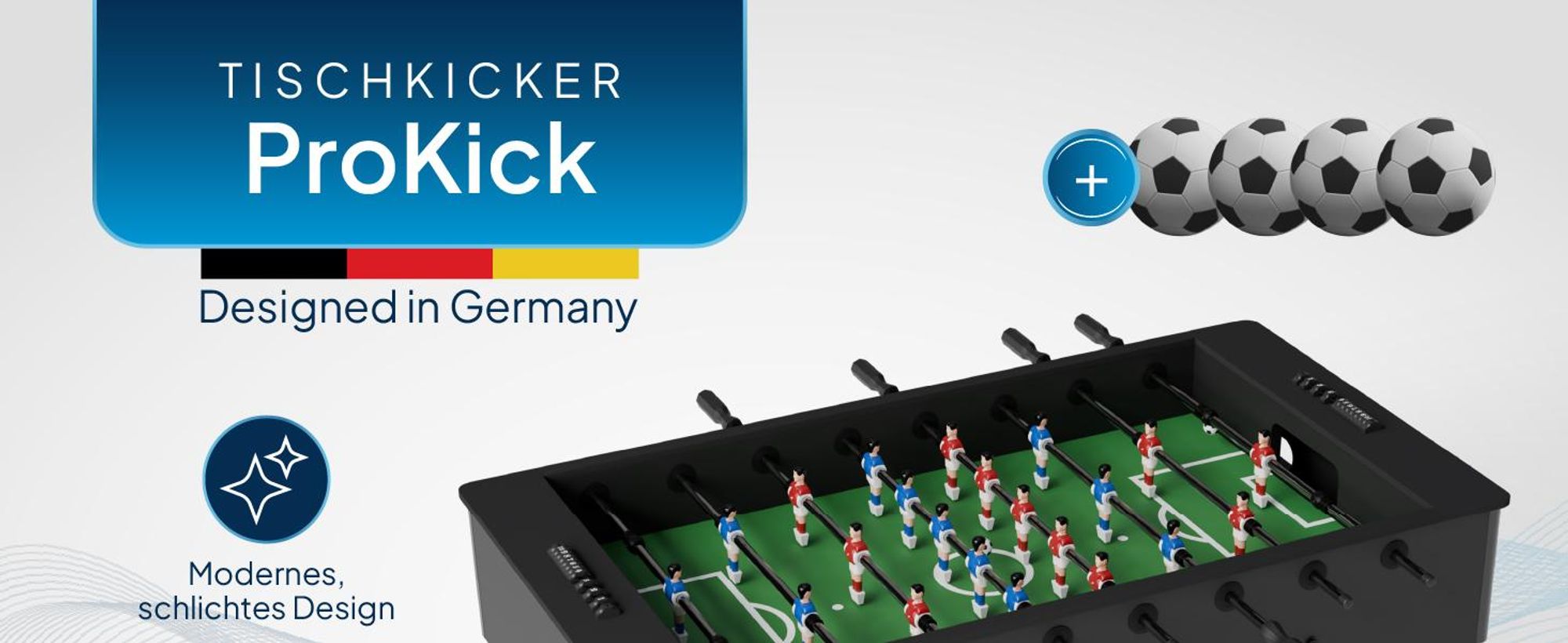 Artsport Tischkicker ProKick - Kickertisch mit Torzähler – Schwarz